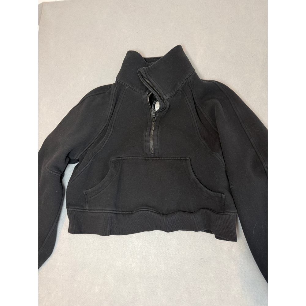 Lululemon Scuba Cropped Funnel Neck Half-Zip Pullover XS/S Black